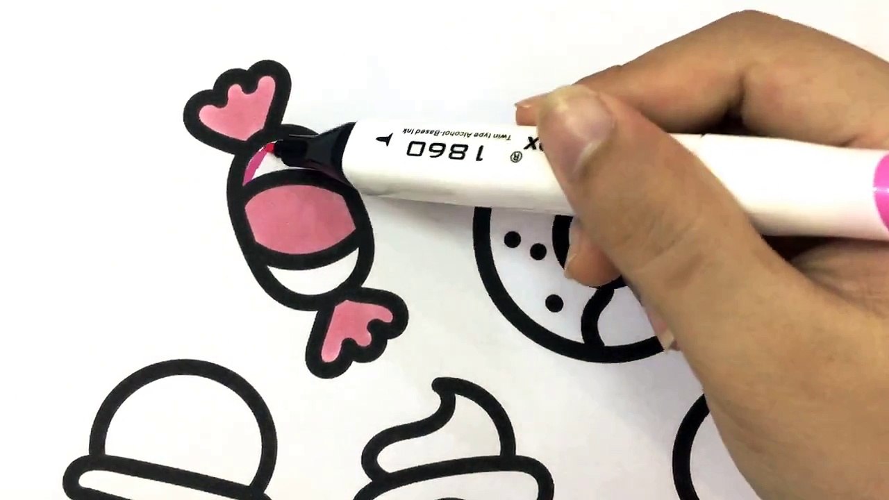 Sweets for Baby How to draw ice cream candy donut and cupcake Coloring book for Kids mp3