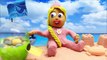 Yellow and Green Baby GO TO THE BEACH - Play Doh Kids Fun Stop Motion Animation Video