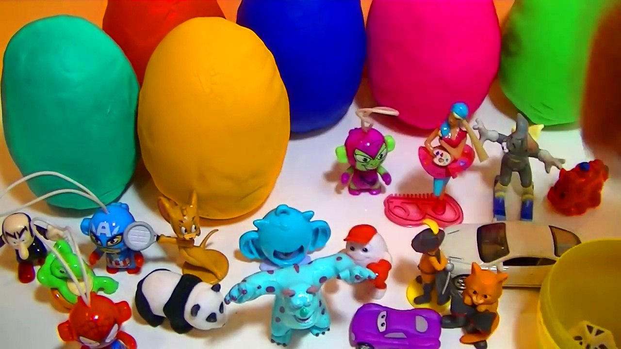 Many Play Doh Eggs Princess Kinder Surprise Disney Angry Birds Tom and Jerry Cars 2 Surprise Eggs