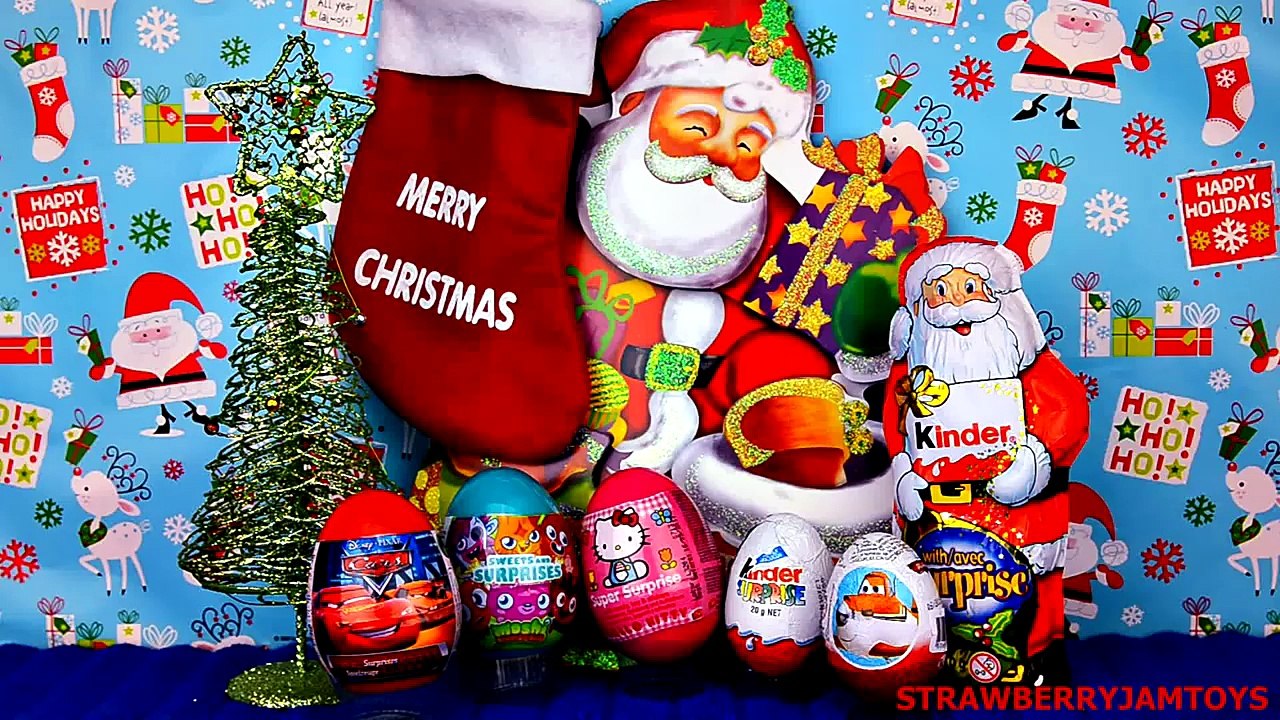 Babbo Natale Kinder.Merry Christmas Kinder Santa Kinder Surprise Moshi Monsters Hello Kitty Cars Surprise Eggs Video Dailymotion
