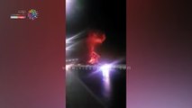 شاهد..  تداول فيديو لحريق هائل بمحطة وقود بالقرب من مطار القاهرة