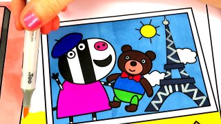 Drawing & Learn Colors with Peppa Pig, Educational Videos For Kids with Colored Markers