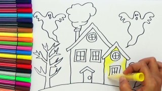 How to draw a Haunted House - Easy | BoDraw