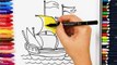 How to draw ship | Colors | Drawing and Painting | How to color | Coloring for children