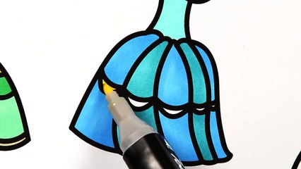 How to Draw Princess Dresses for Girls | Art Colours for Kids | Learn How to Paint