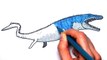 Drawing and Coloring Mosasaur From Jurassic World - Learning to Draw Dinosaurs For Children