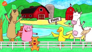 Farm Animals Song - Animals Sounds Song - Walk Around the Farm - ELF Learning