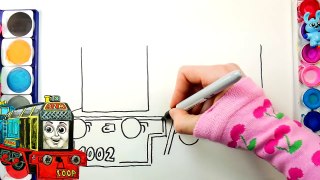 How to DRAW TRAIN Thomas and Friends Coloring Pages Frankie Train Video for Children