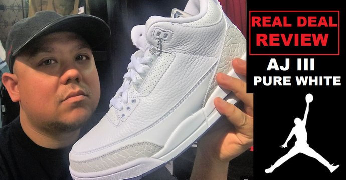 AIR JORDAN 3 III PURE WHITE RETRO SNEAKER VS PURE MONEY
