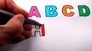 Drawing and coloring the alphabet from A to z for learning colors baby