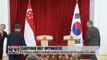 Moon carefully predicts success for N. Korea, U.S. talks during summit with Singapore