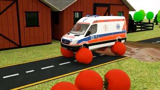 Learn Colors with Police Car Wheels | Assembly Watermelon Tyres | Cartoon for Kids