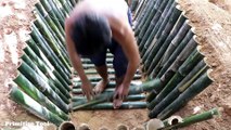 Primitive Technology with Survival | Bamboo fish pond