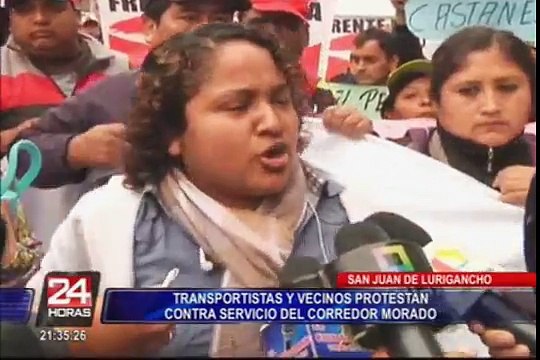 SJL: vecinos bloquean avenidas para impedir tránsito de buses del Corredor Morado