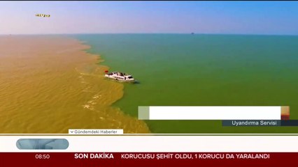 Çin'de sel suları, deniz ulaştı muhteşem manzara oluştu
