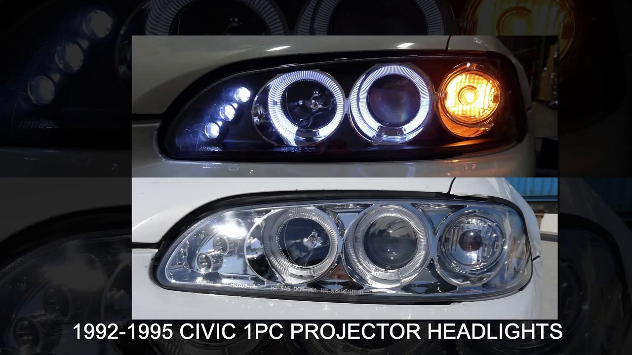 SPECDTUNING INSTALLATION VIDEO_ 1992-1995 HONDA CIVIC ONE PIECE PROJECTOR HEADLIGHTS