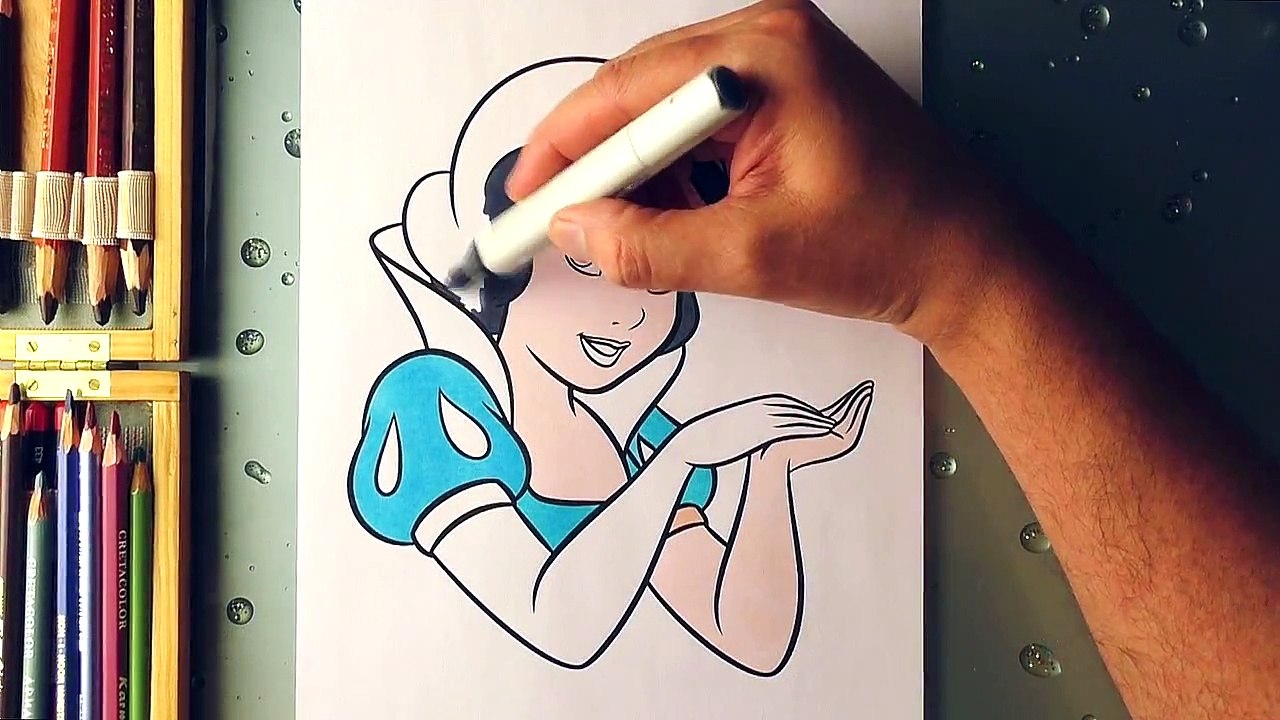 Coloring Snow White Disney Princess. Disney Princess Coloring book for Children