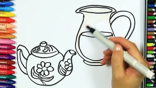 How to draw colorful carafe | Colors | Drawing and Painting | How to color | Coloring for children