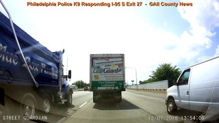 Philadelphia Police K9 Responding on I95