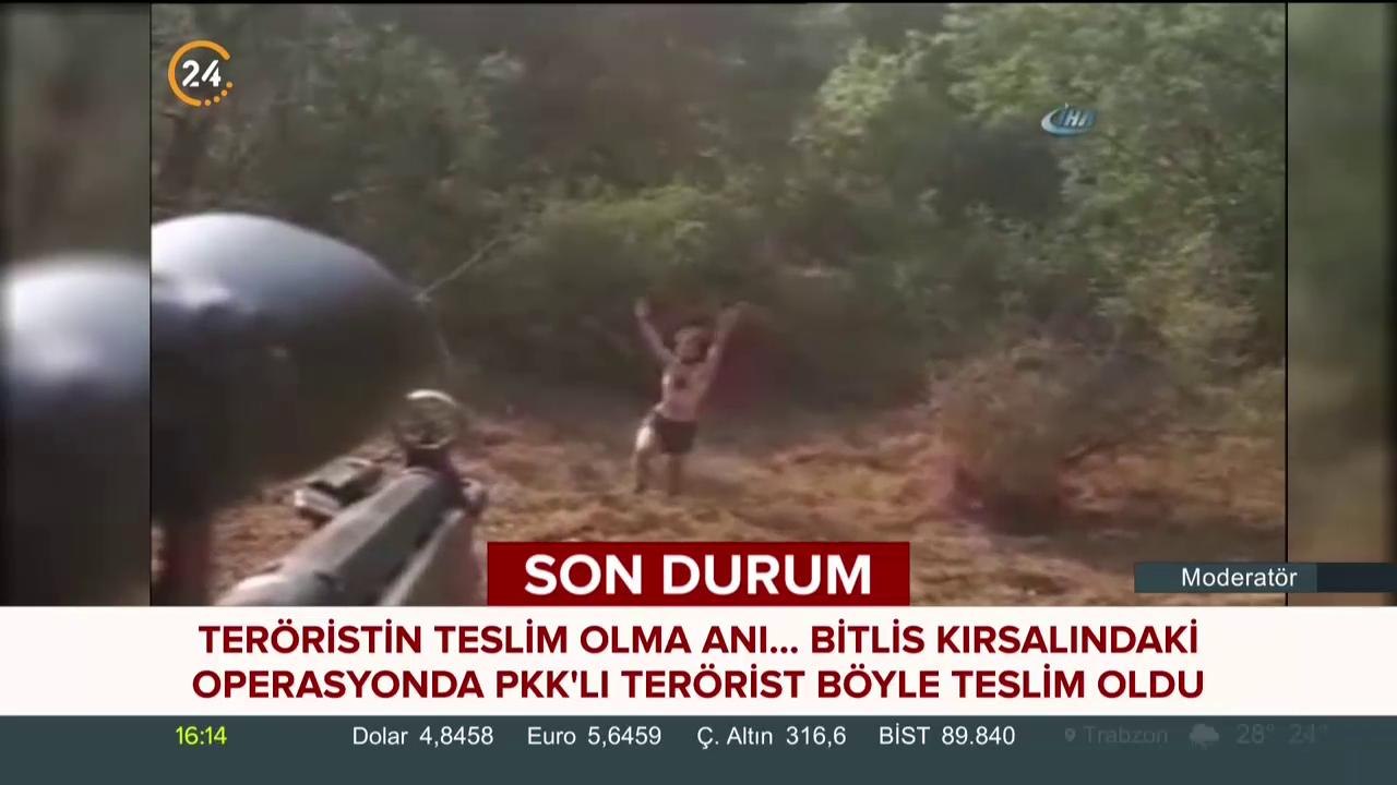 Teröristin teslim olma anı
