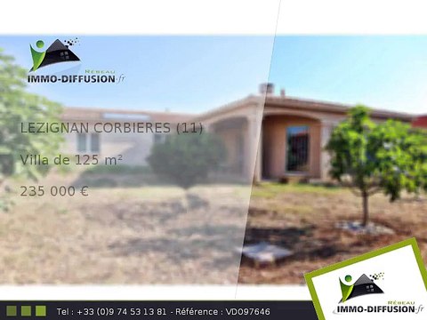 Villa A vendre Lezignan corbieres 125m2 + Terrain 645m2
