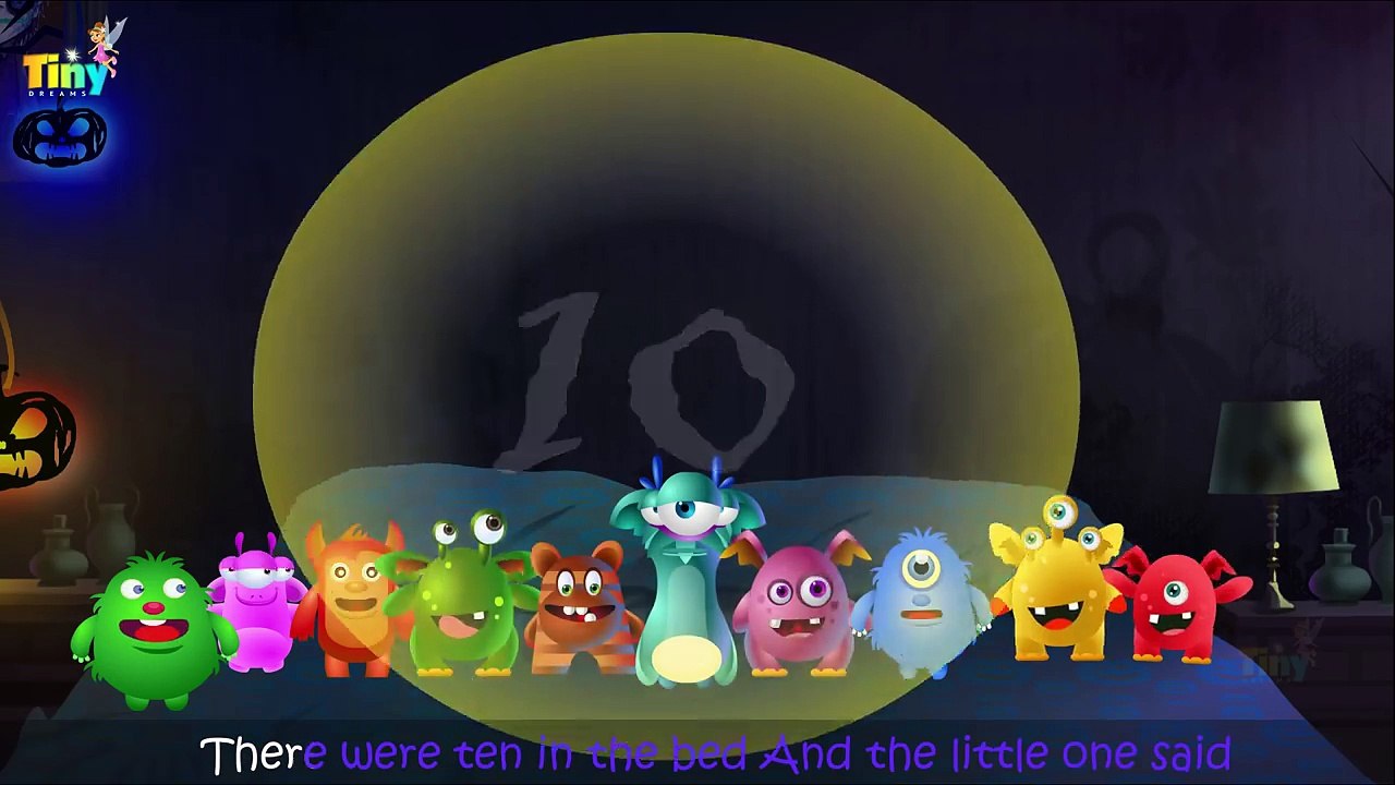 Ten In The Bed | Nursery Rhymes For Children | Halloween Song | TinyDreams Kids