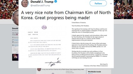 트럼프, 김정은 친서 공개 "아주 큰 진전"...회의론 돌파 / YTN