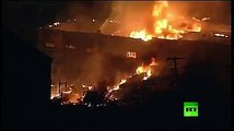 شاهد.. انفجار غاز منزلي يتسبب في اشتعال حرائق ضخمة في مدينة #سان_برايري التابعة لولاية #ويسكونسين الأمريكية، والسلطات المحلية تنفي وقوع أي ضحايا بسبب الحرائق #