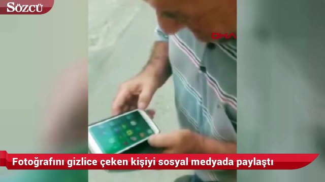 Fotoğrafını gizlice çeken kişiyi sosyal medyada paylaştı