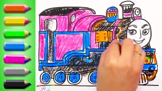 How to Draw Ashima ♦ Thomas and Friends ♦ Drawing and Coloring Lesson for Kids with Trains