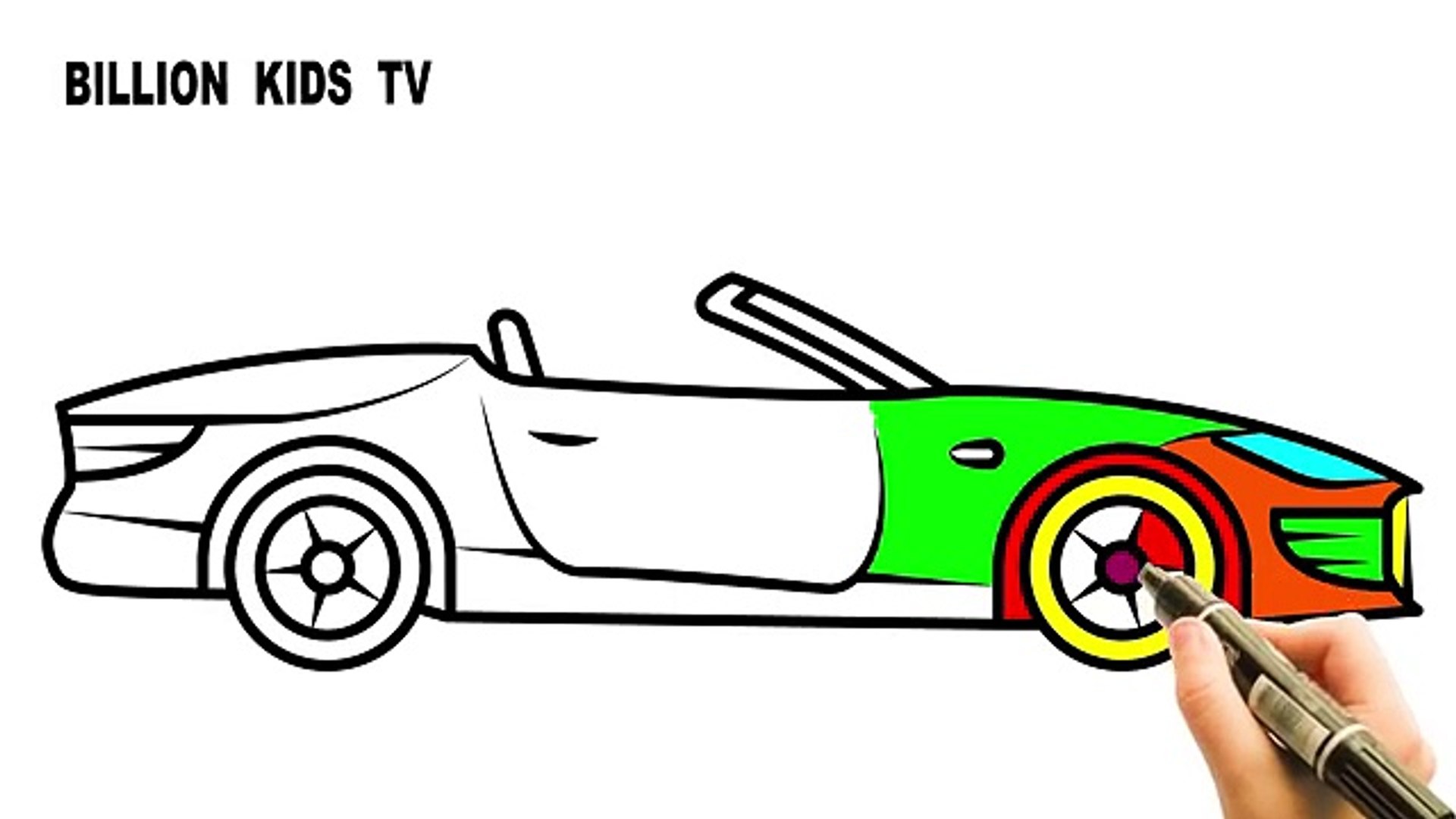 Convertible Car Coloring Pages Cabriolet Car Colors For Kids With Vehicles Video Coloring Video Video Dailymotion