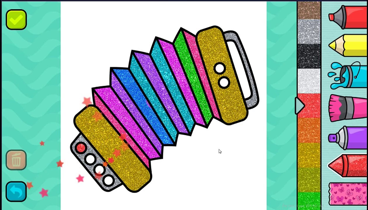 Accordion Coloring Pages for Children