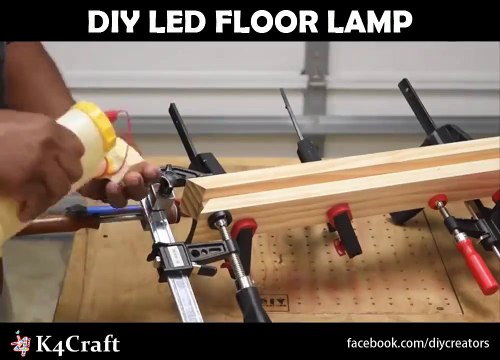 DIY WOOD IN CONCRETE LED FLOOR LAMP via: DIY Creators,