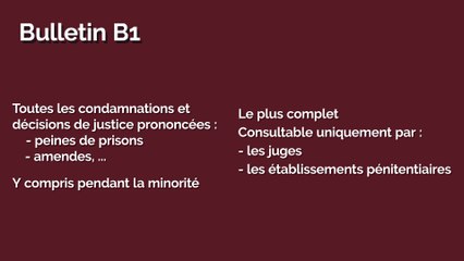 Le casier judiciaire