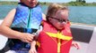 BABY tries to jump off boat!