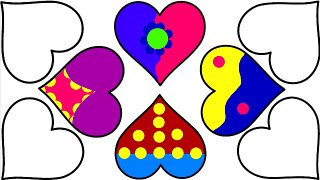 Colorful Hearts Coloring Page