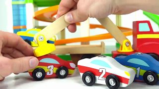 Learn Colors and Counting with Wooden Cars and Surprise Toys!