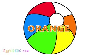 Learn Colors with Beach Ball Coloring Pages for Kids and Children (3) EggVideos.com