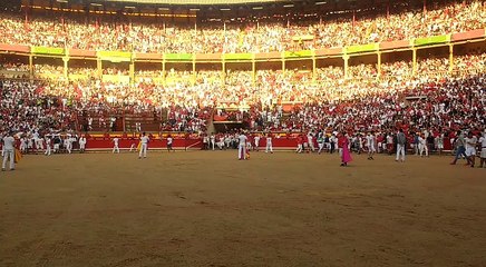 Final del octavo encierro de los Sanfermines de 2018