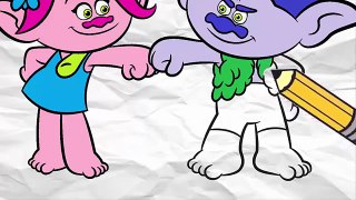 Coloring Pages TROLLS Coloring Books for Kids with Colored Markers