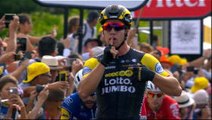 Groenewegen sprints to stage seven win, Van Avermaet remains in yellow