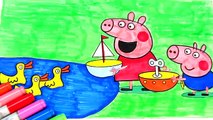 Peppa Pig and George Kids Fun Art Activities Colouring Book Pages Colored Markers