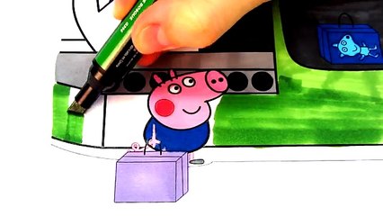 Peppa Pig Airport Coloring Book with Colored Markers Videos for Kids