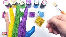 Learn Colors Finger Family Hand Body Paint Nursery Rhymes Song Glitter