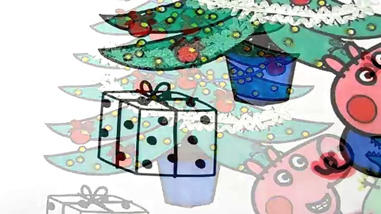 Coloring Peppa Pig Christmas Present Colored Markers For Kids Videos