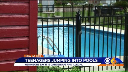 'Absolutely Insane' Videos Show Trespassing Teens Jumping into Pools