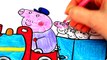 Peppa Pig Train Drawing & Coloring with Pencils | VOVING COLORING