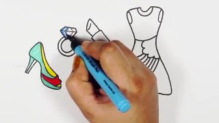 How to Draw Female Accessories for Girls Coloring Pages for Kids | Nursery Rhymes, Colors for Kids