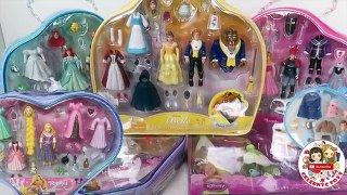 POLLY POCKET Disney Princess toys Collection Rapunzel Ariel Aurora CInderella Belle Tiana Jasmine