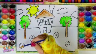 Learn Colors for Kids and Color 3 Window House Coloring Pages